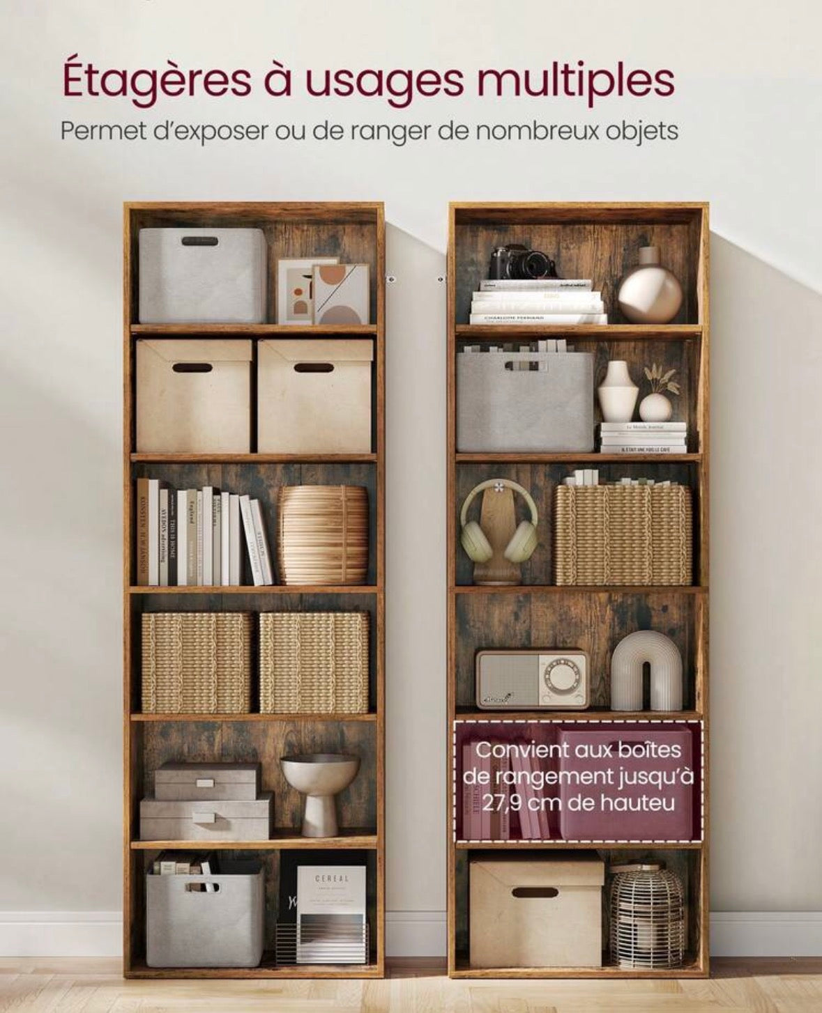 Bibliothèque étagère sur 6 niveaux