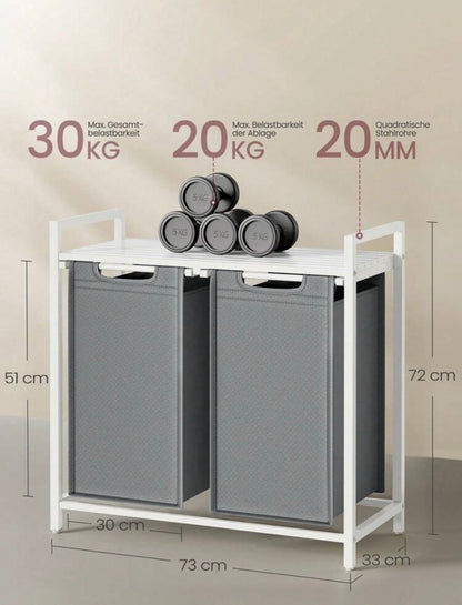 Laundry Hamper (2-Compartment Storage) 92 L
