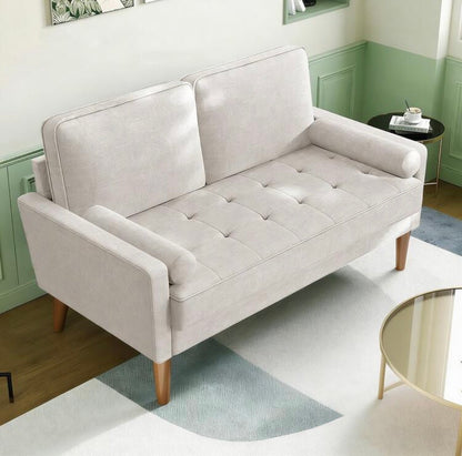 Two-seater sofa with soft fabric