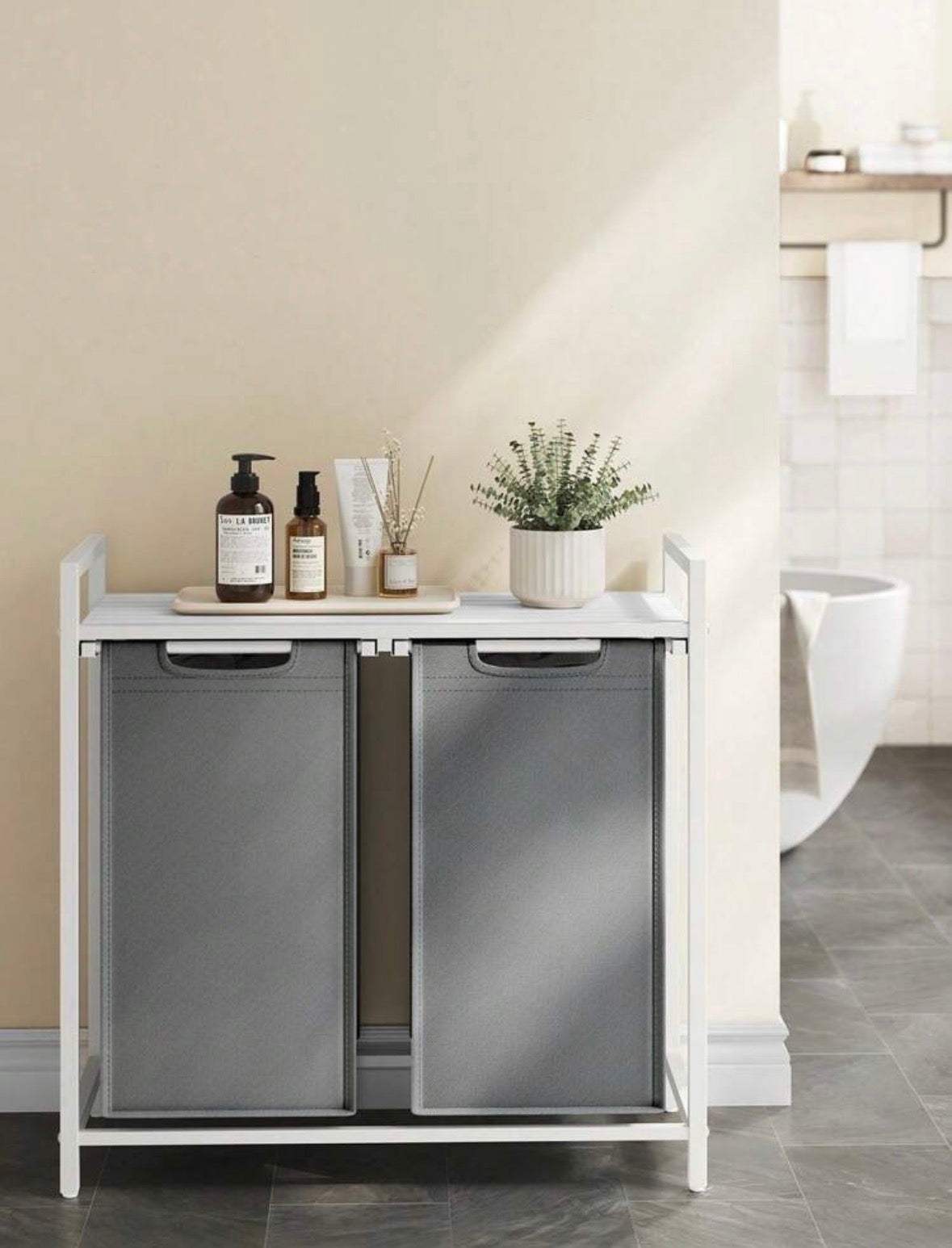 Laundry Hamper (2-Compartment Storage) 92 L