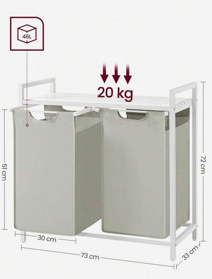 Laundry Hamper (2-Compartment Storage) 92 L