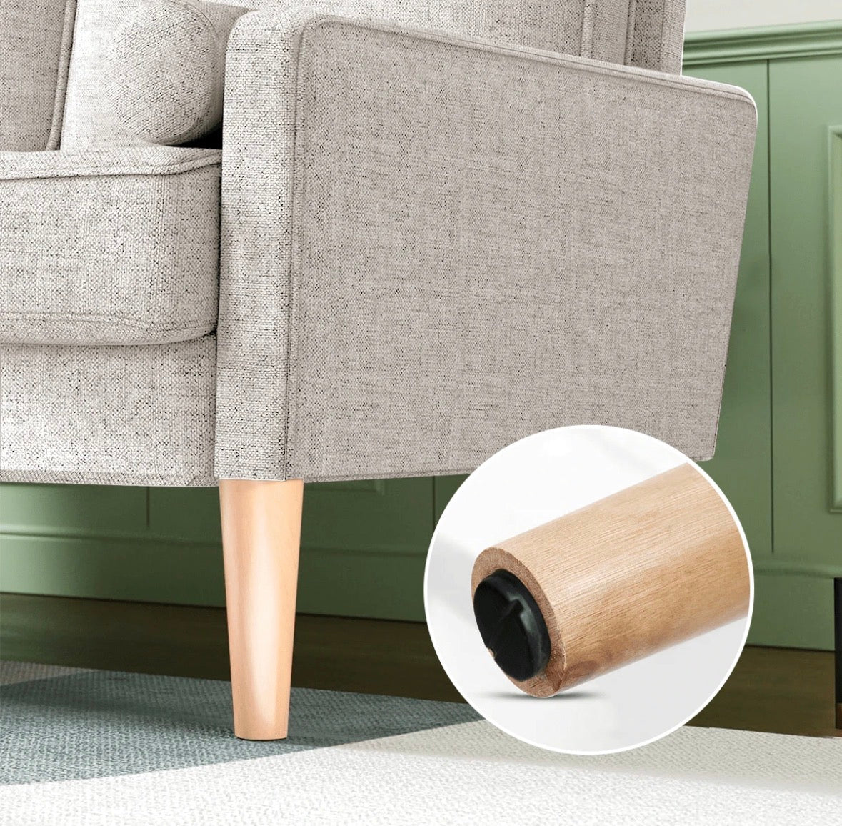 Two-seater sofa with soft fabric