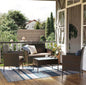 Ensemble pour salon de jardin extérieur (chaises + table tressés à surface en verre)