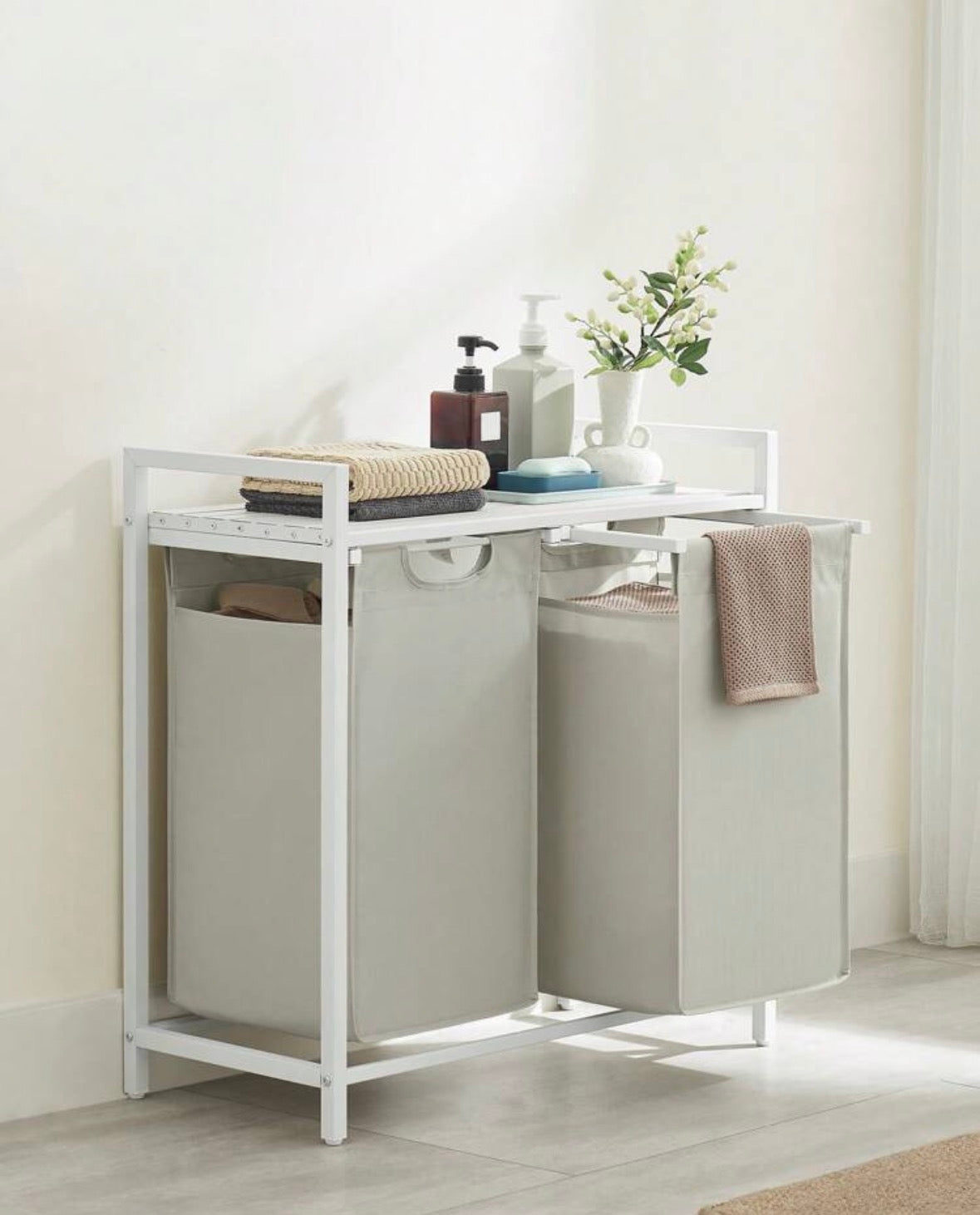 Laundry Hamper (2-Compartment Storage) 92 L