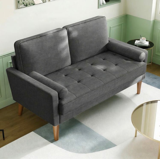 Two-seater sofa with soft fabric