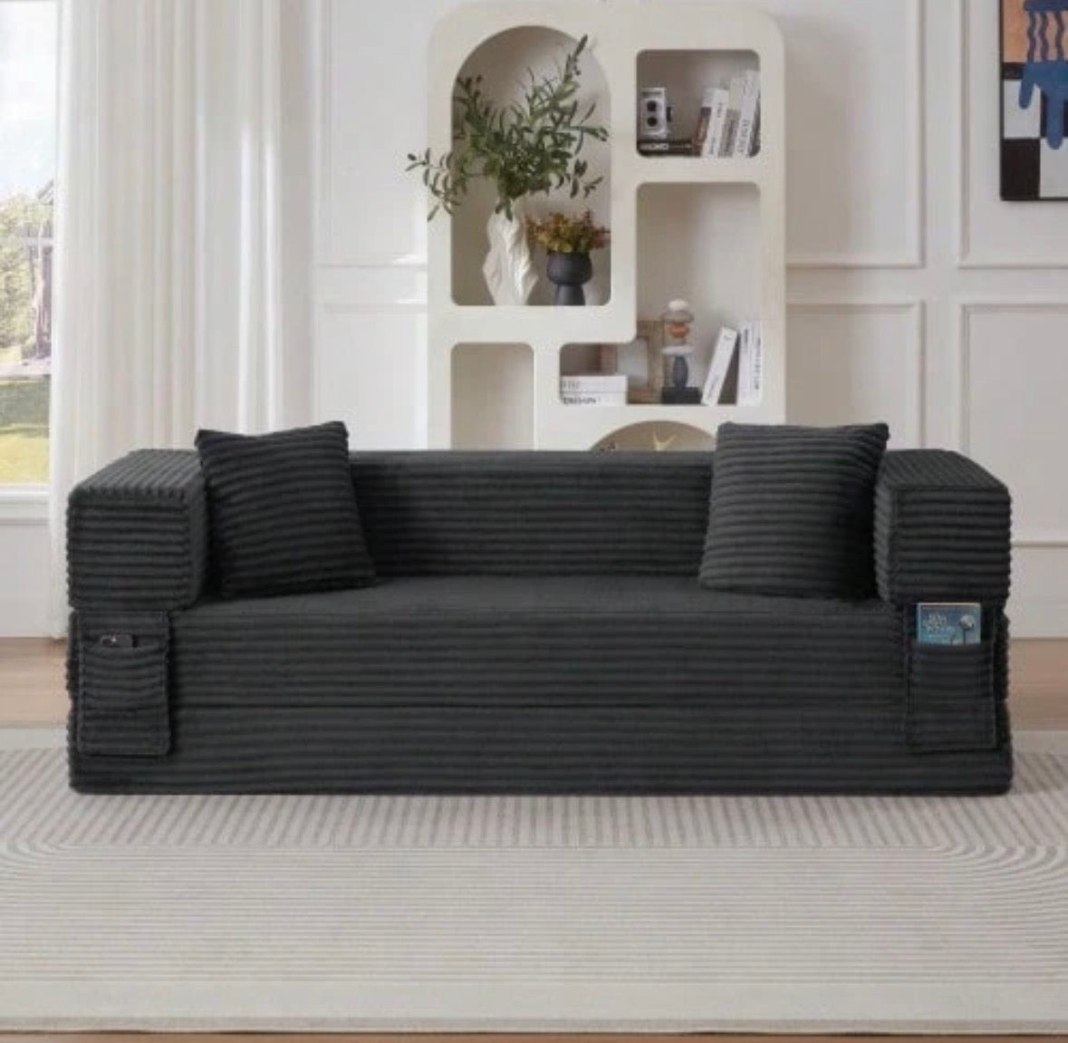Modern decomposable corduroy sofa
