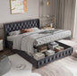 Upholstered velvet ottoman bed (double)