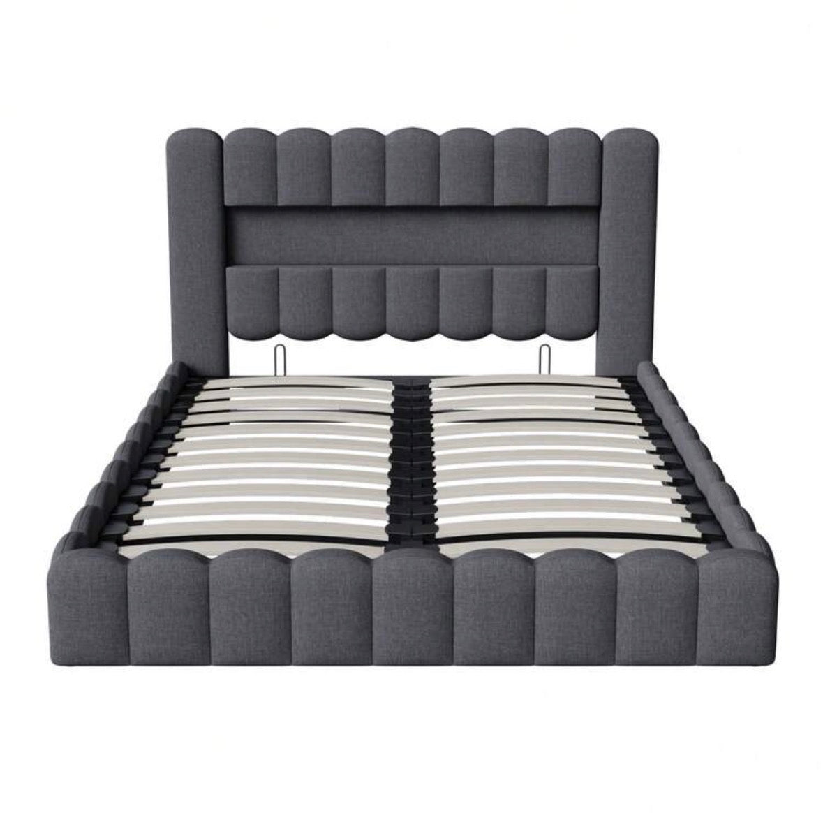 Upholstered velvet ottoman bed (double)