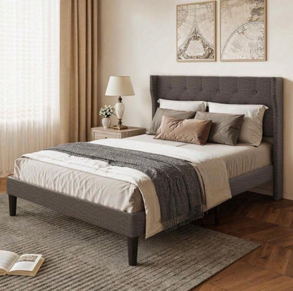 Easy-assembly upholstered bed