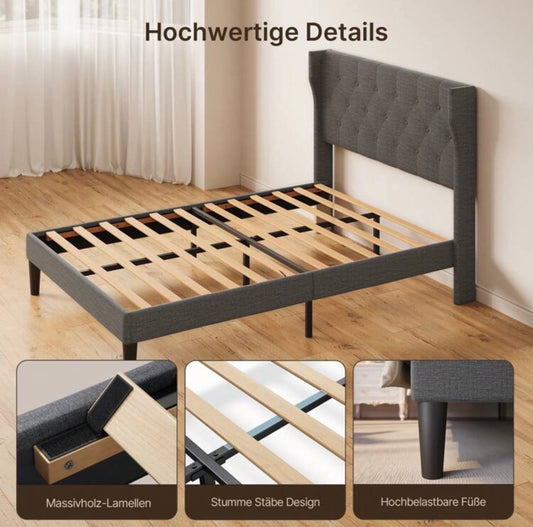 Easy-assembly upholstered bed