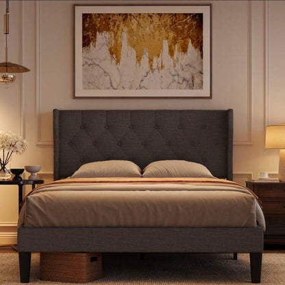 Easy-assembly upholstered bed