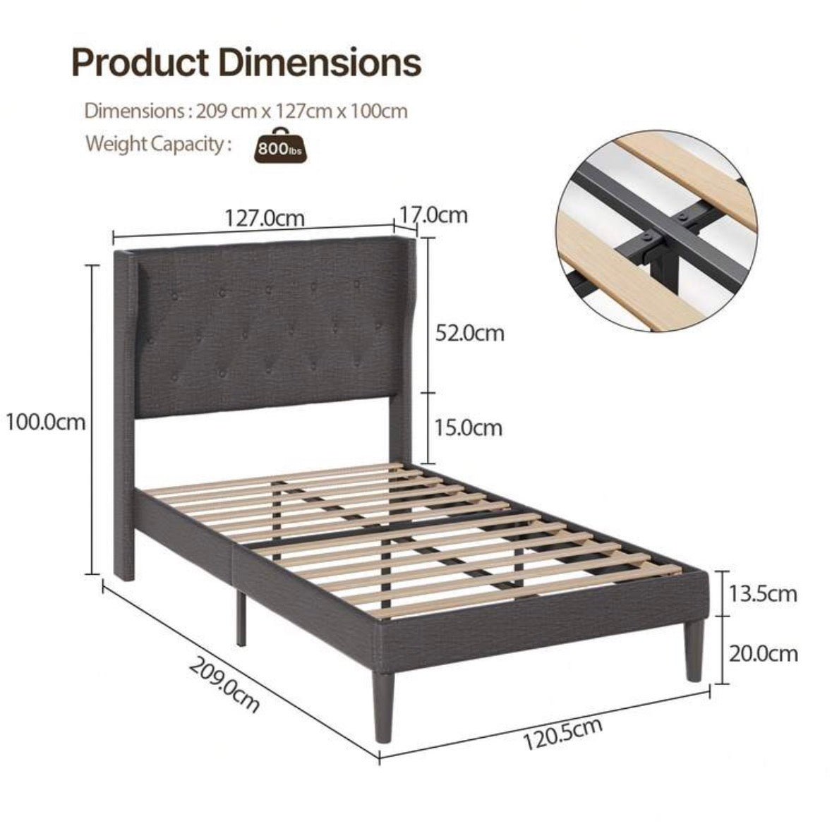 Easy-assembly upholstered bed