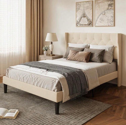 Easy-assembly upholstered bed