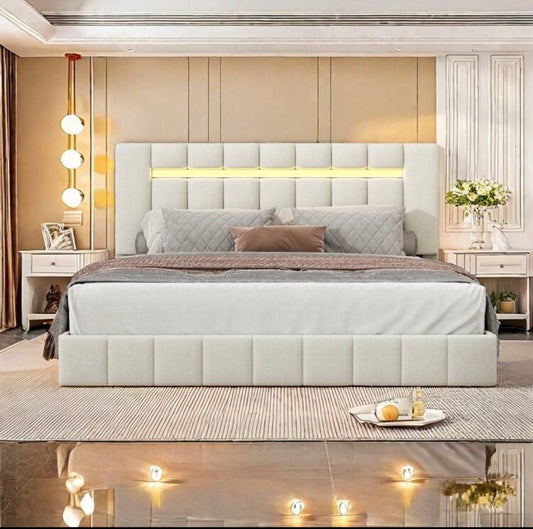 Light-up bed with USB port 160x200