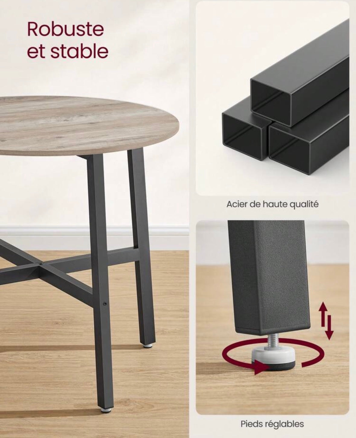 Round kitchen table • scratch-resistant and easy to clean