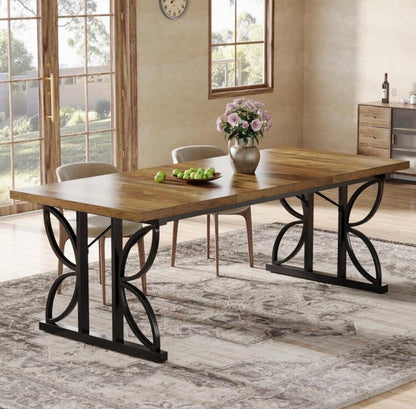 Rectangular dining table for 6 to 8 people