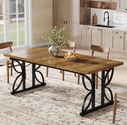 Rectangular dining table for 6 to 8 people