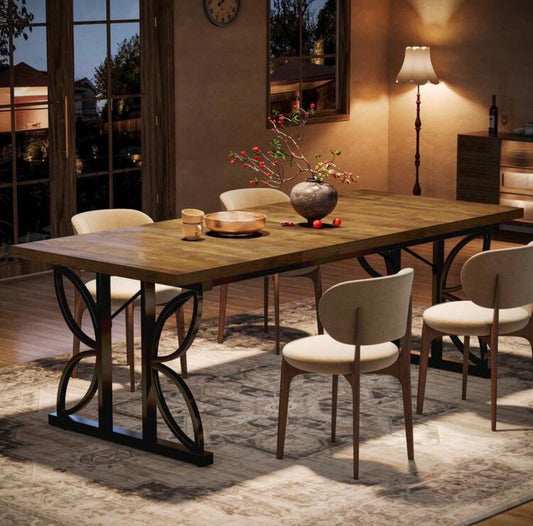 Rectangular dining table for 6 to 8 people