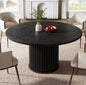 Black round dining table 120cm 4 persons