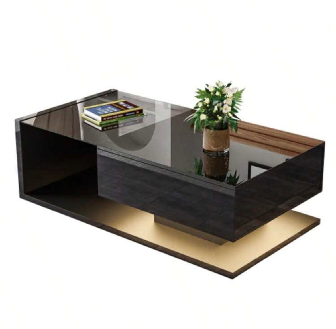 Glass-top coffee table, for a luxurious corner