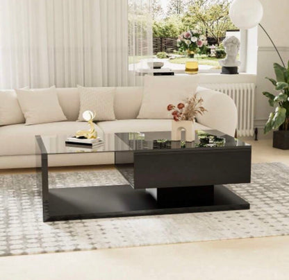 Glass-top coffee table, for a luxurious corner