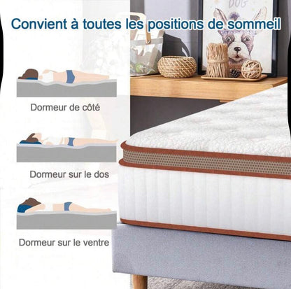 Matelas 140x200 - épaisseur 26cm - hybride
