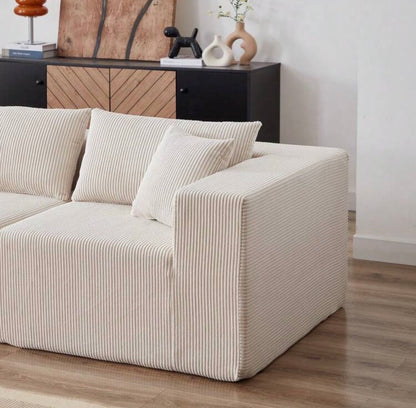 Modular corner sofa that can be arranged in several ways
