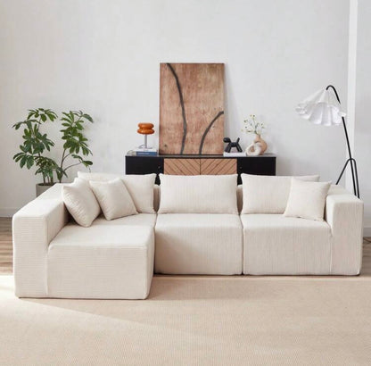 Modular corner sofa that can be arranged in several ways