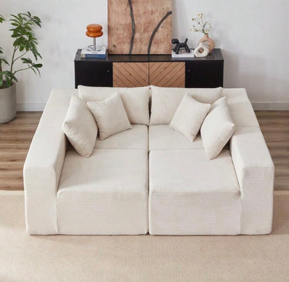 Modular corner sofa that can be arranged in several ways